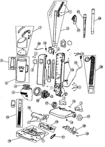 Cabinet Parts Diagram and Parts List for 084600  Dirt Devil Upright Vacuum